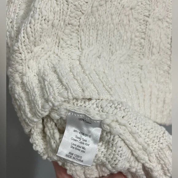 Show Me Your Mumu cream cable knit Trinity tank top sz medium versatile crop - Picture 5 of 7